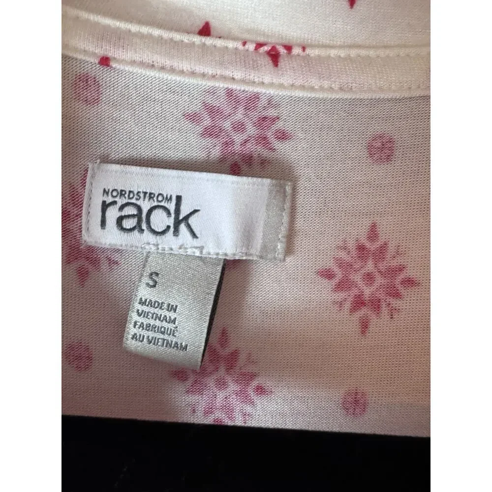 Nordstrom Ivory Stamped Snowflake 2 Piece Pajama Set Sz S NWT